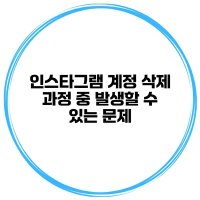 인스타그램 계정 삭제 과정 중 발생할 수 있는 문제