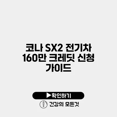 코나 SX2 전기차 160만 크레딧 신청 가이드