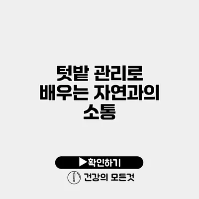 텃밭 관리로 배우는 자연과의 소통