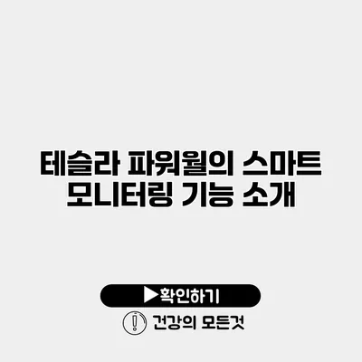 테슬라 파워월의 스마트 모니터링 기능 소개