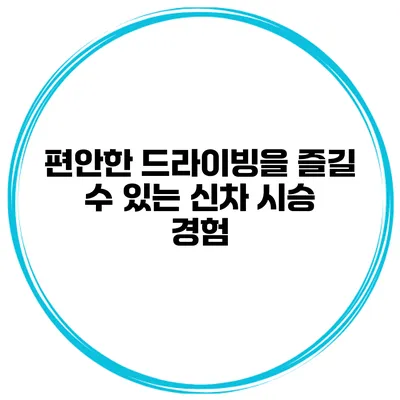 편안한 드라이빙을 즐길 수 있는 신차 시승 경험