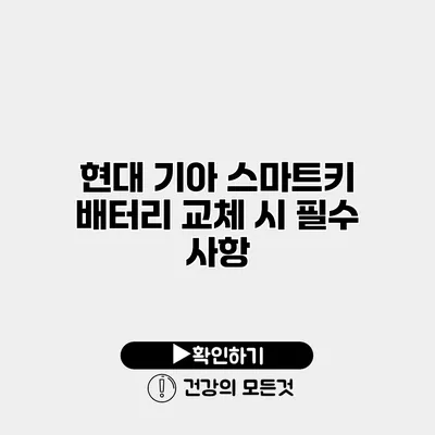 현대 기아 스마트키 배터리 교체 시 필수 사항